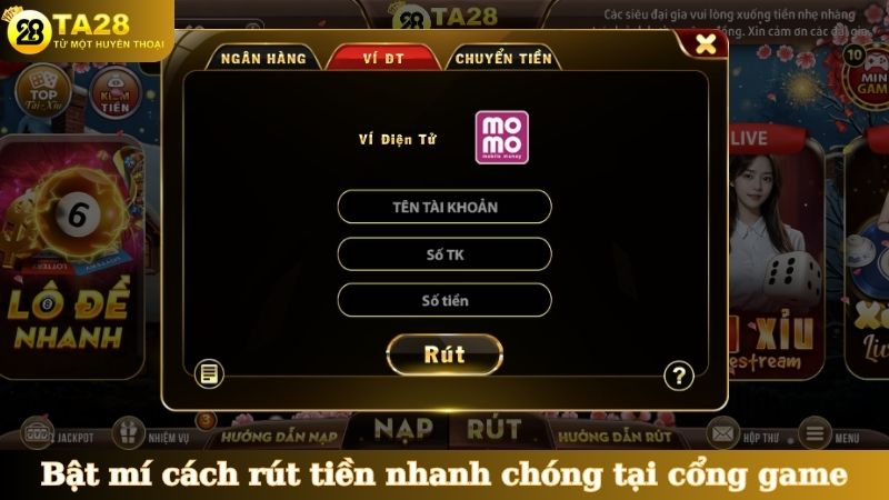 Bật mí cách rút tiền nhanh chóng tại cổng game