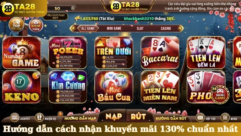 Hướng dẫn cách nhận khuyến mãi 130% chuẩn nhất