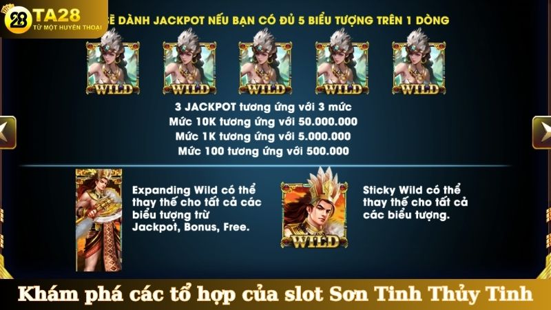 Khám phá các tổ hợp của slot Sơn Tinh Thủy Tinh
